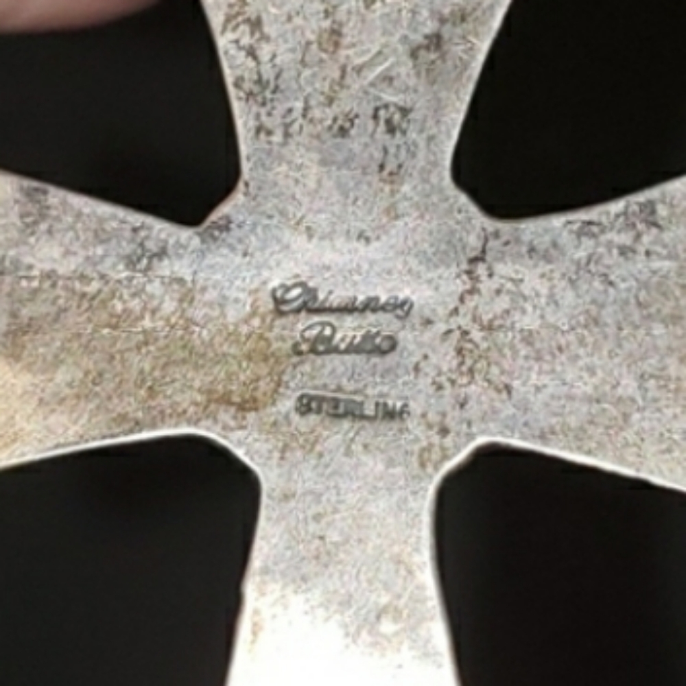 SOLD Spiny Oyster Sterling Silver 4" Cross Pendant - Picture 6 of 9
